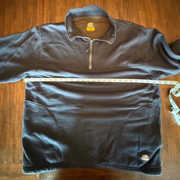 BERNE Men's Workwear Navy Pullover 1/4 Zip Sweat shirt, Size Large - Picture 12 of 16